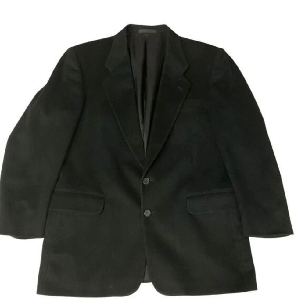 FIORAVANTI Soft Men's Cashmere Sport Coat Blazer Jacket Sz‎ 46R Black Business